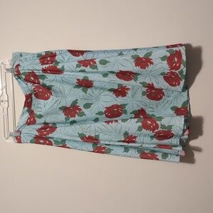 Womens Size 2X Modcloth Retro Floral A-Line Swing Midi Skirt
